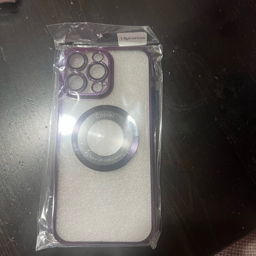 Source Unknown Purple and White Phone Case for 14 Pro Max